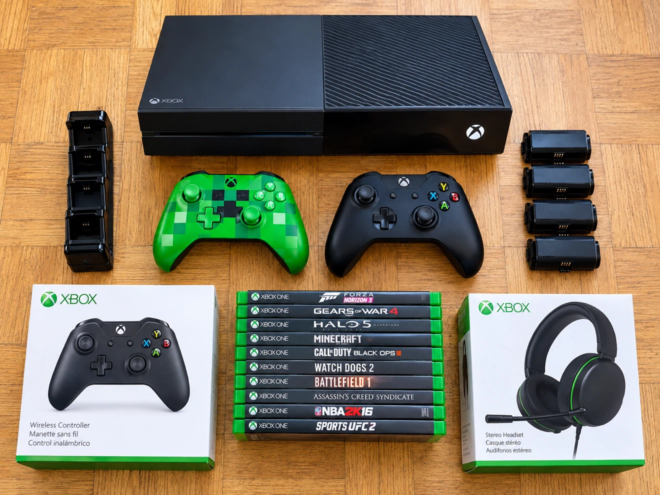 Xbox One X 1TB 4K Bundle – Controllers, Charging Dock +Games - photo 2