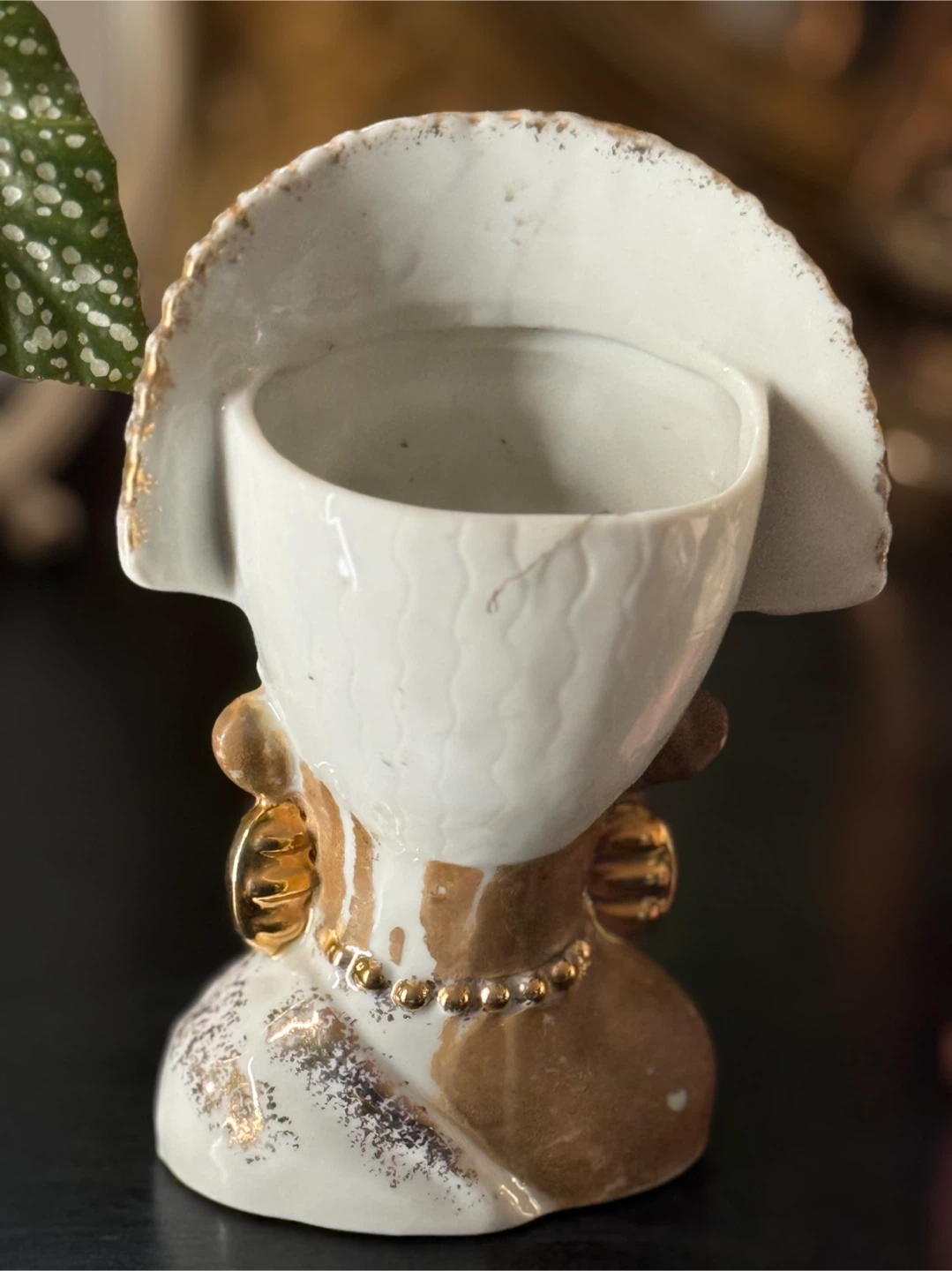 Japanese Vintage Ceramic Lady Head Planter - photo 2