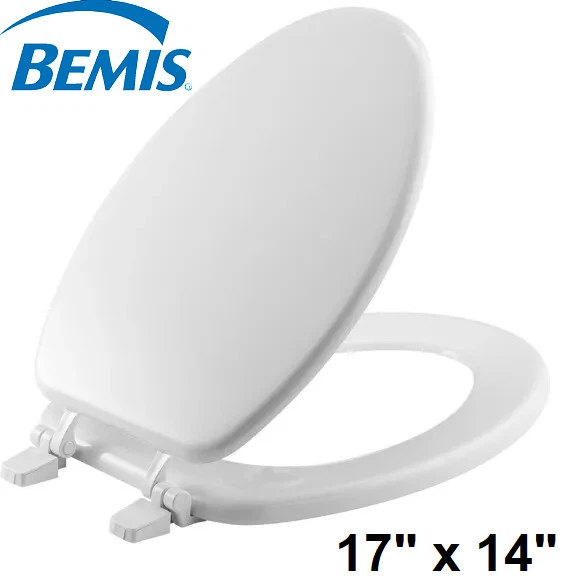 Bemis elongated wood toilet seat 17x14 new