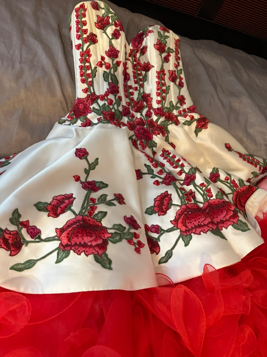 Quinceanera Dress White and Red - photo 2