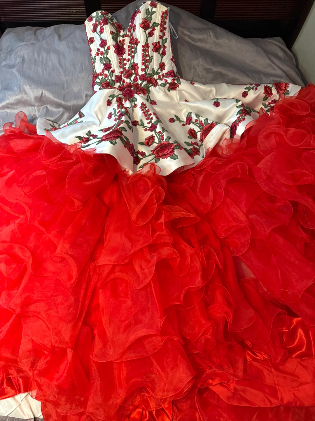 Quinceanera Dress White and Red - photo 4