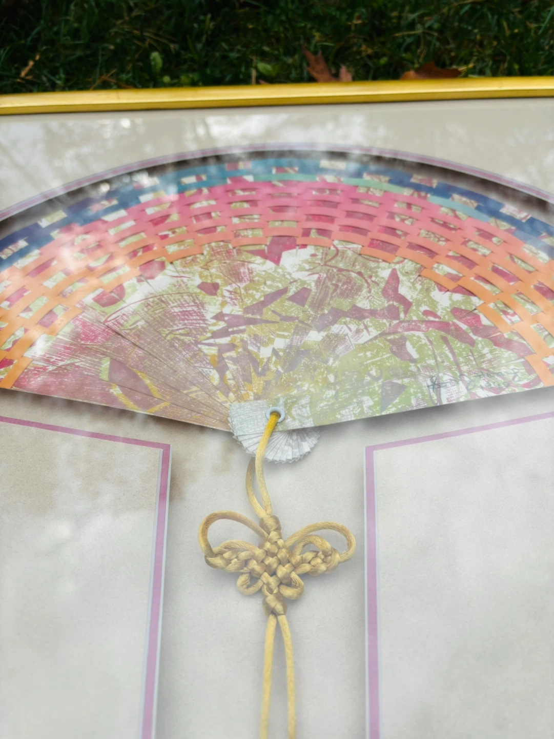 Framed Decorative Asian Fan Wall Art - photo 2