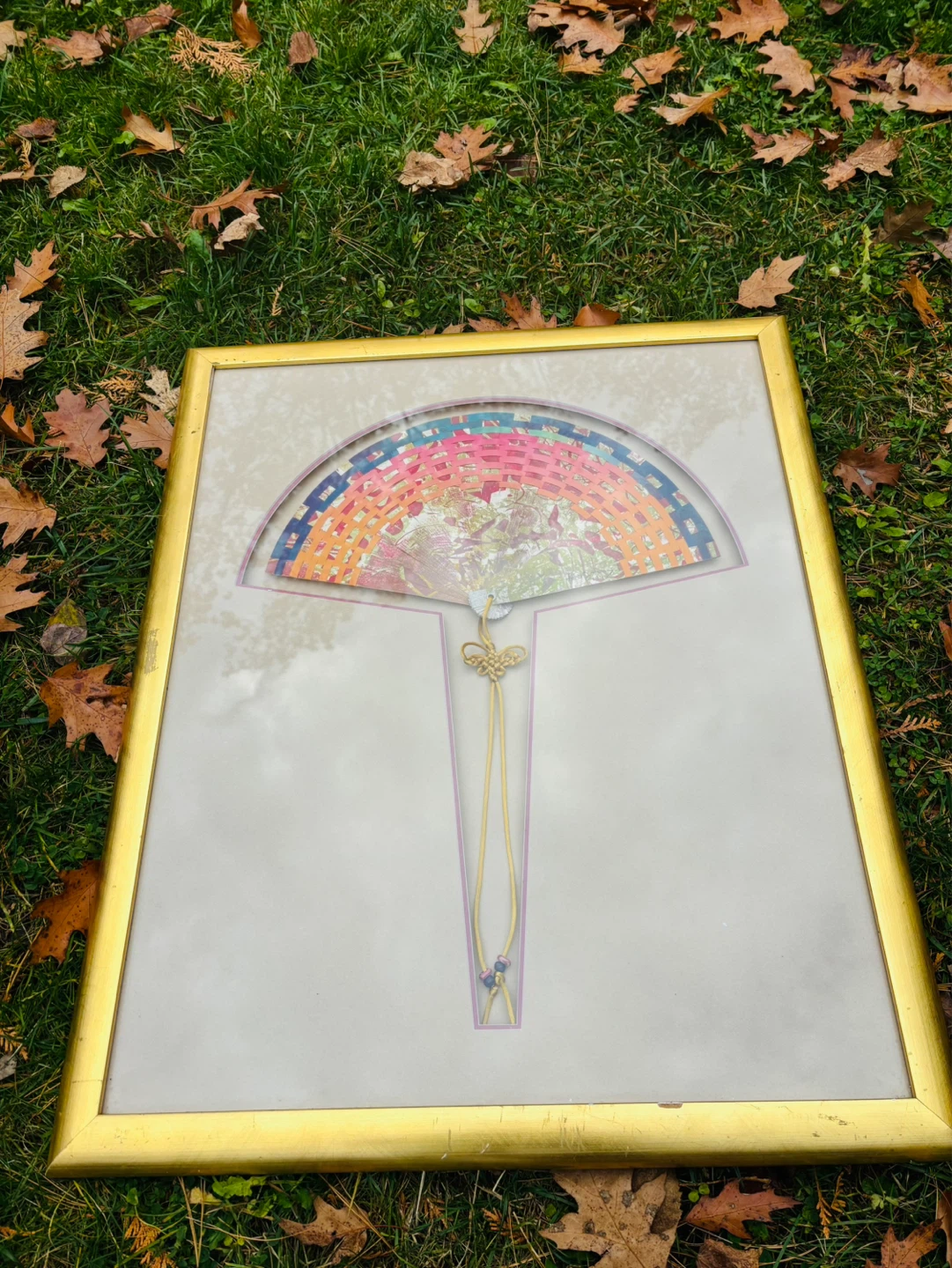 Framed Decorative Asian Fan Wall Art