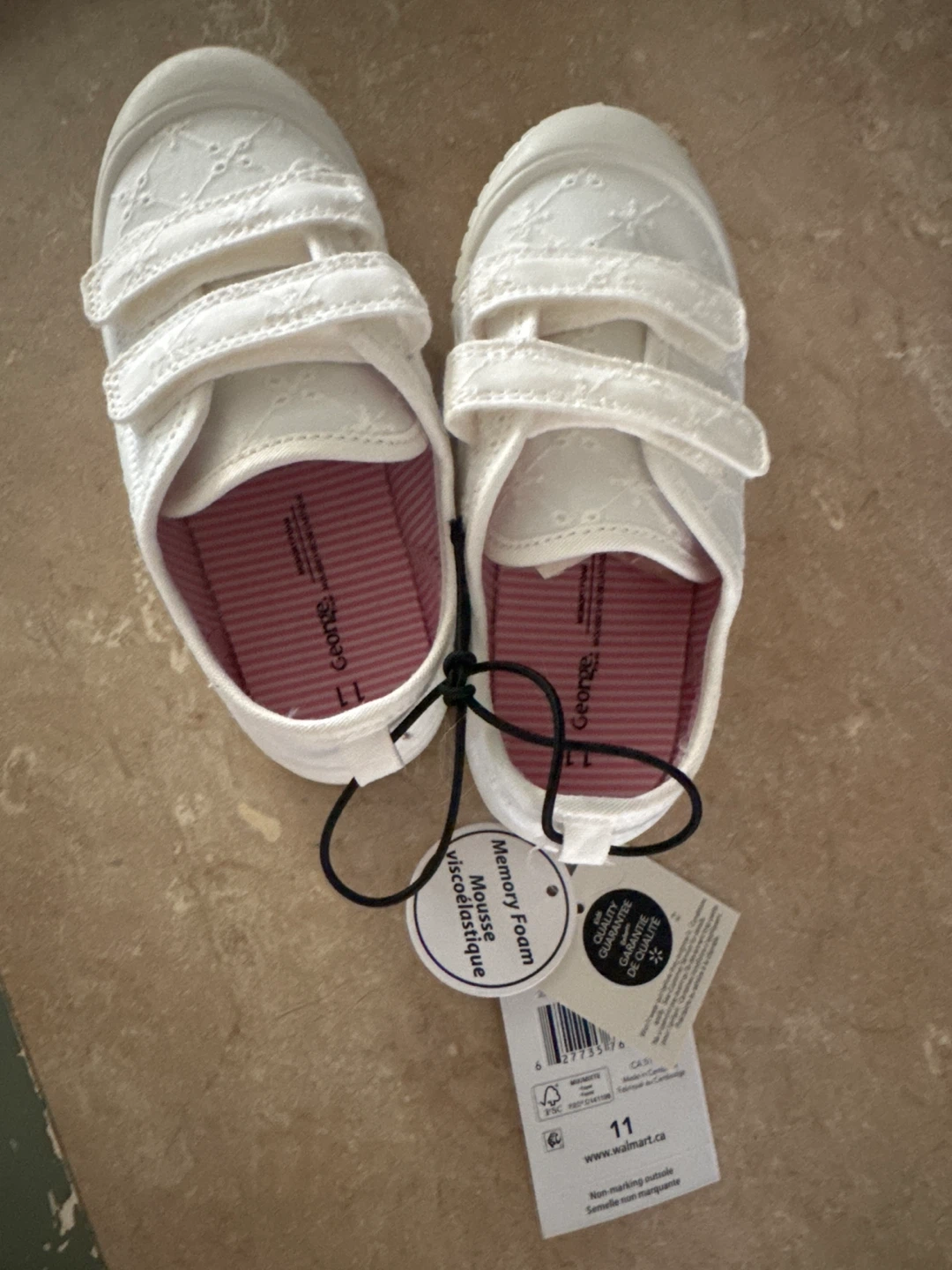 George Kids White Sneakers Size 11