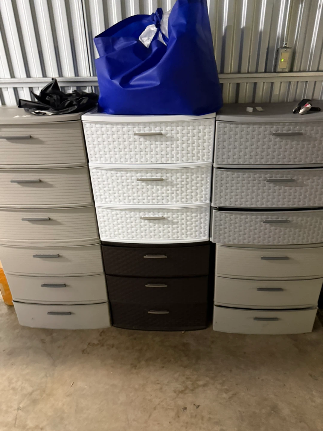 Set of Three Plastic Storage Drawer Units