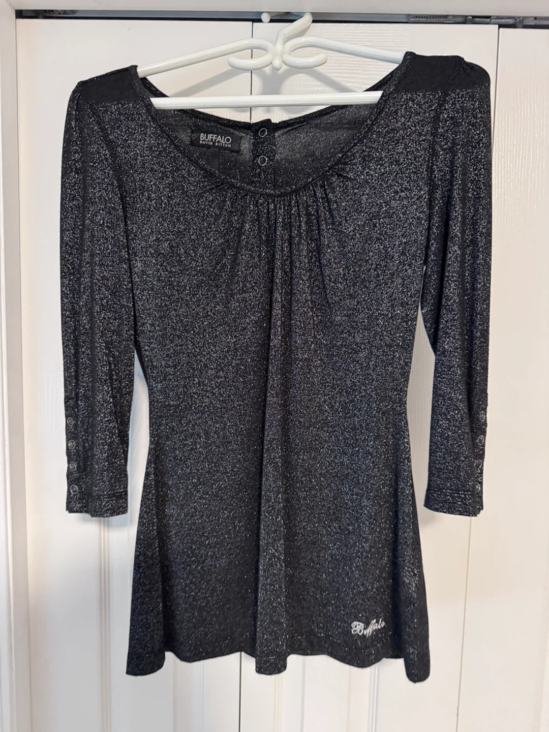 Buffalo David Bitton Metallic Knit Top - Size Medium