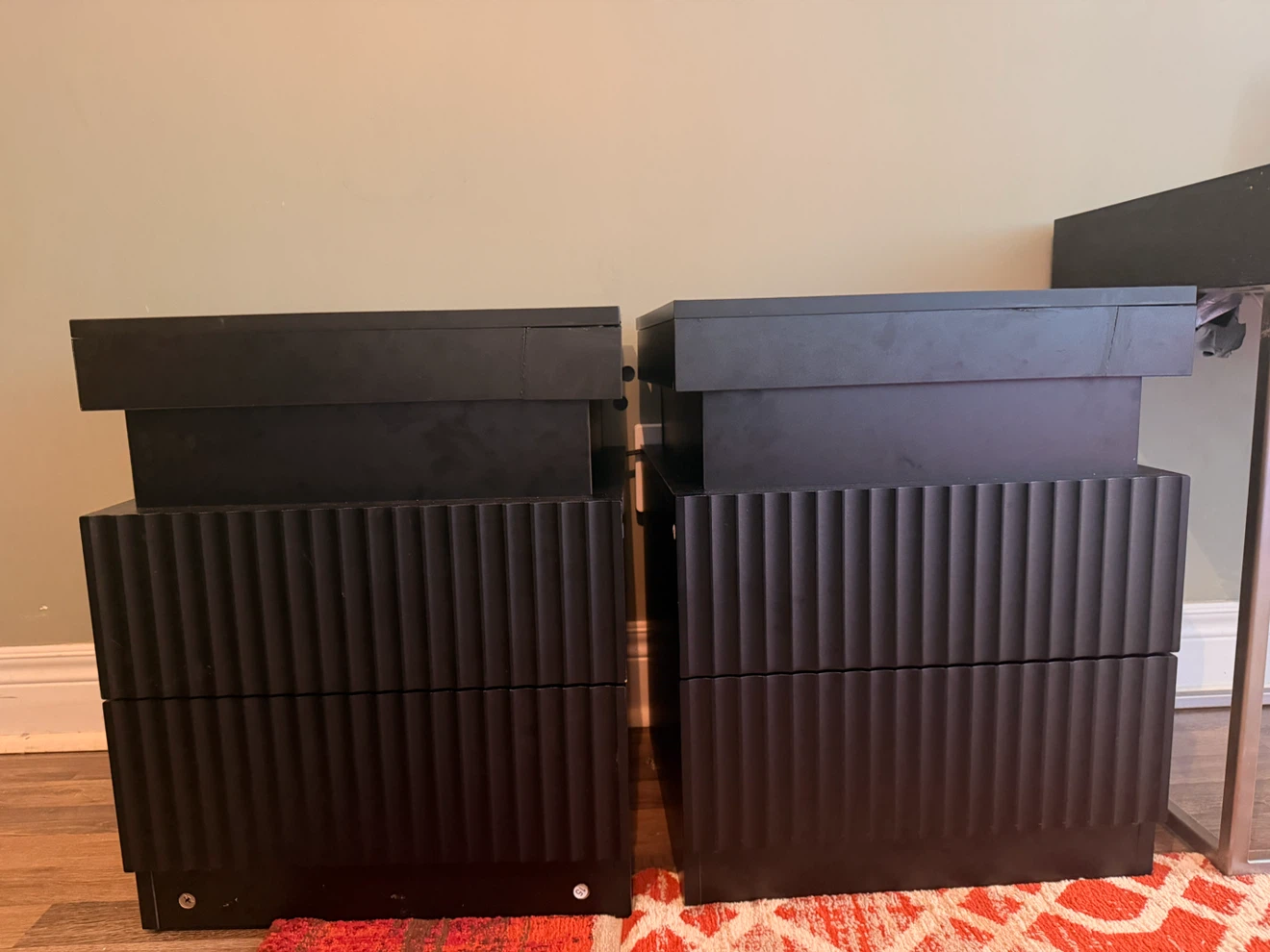 Set of Two Modern LED Nightstands