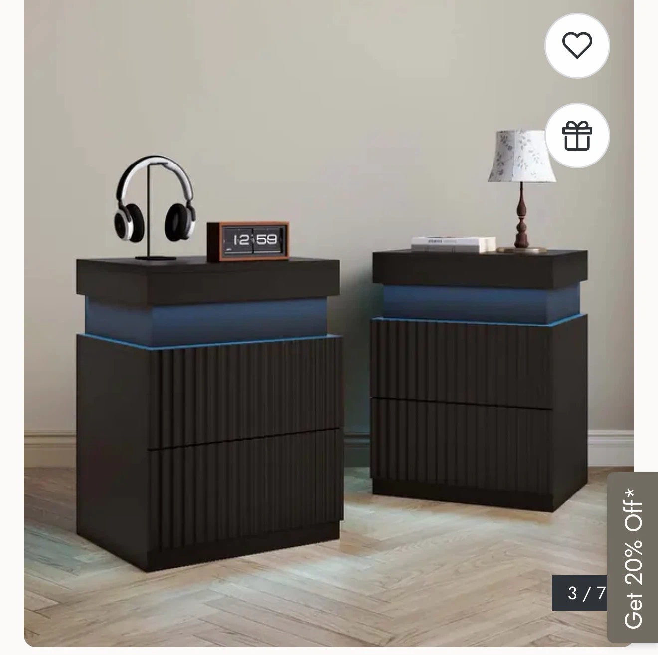 Set of Two Modern LED Nightstands - photo 5