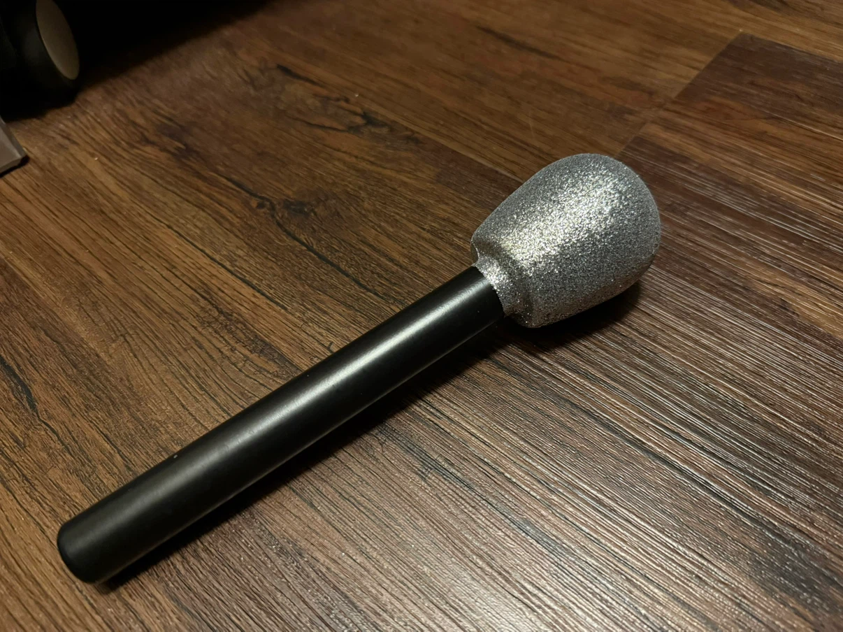 Silver Glitter Prop Microphone - Costume / Toy / Photo Prop