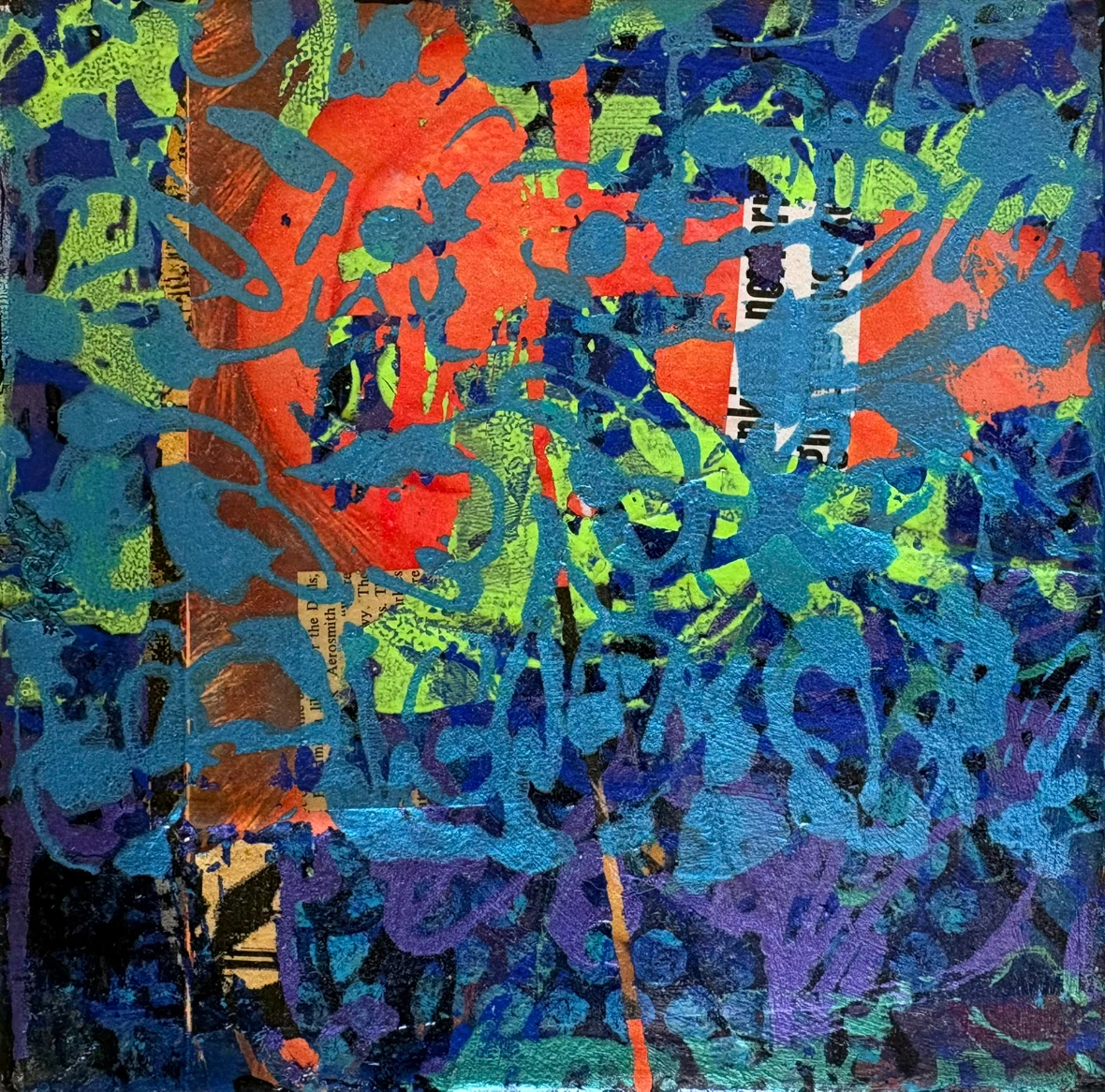 Contemporary Abstract  Mixed-Media Painting
