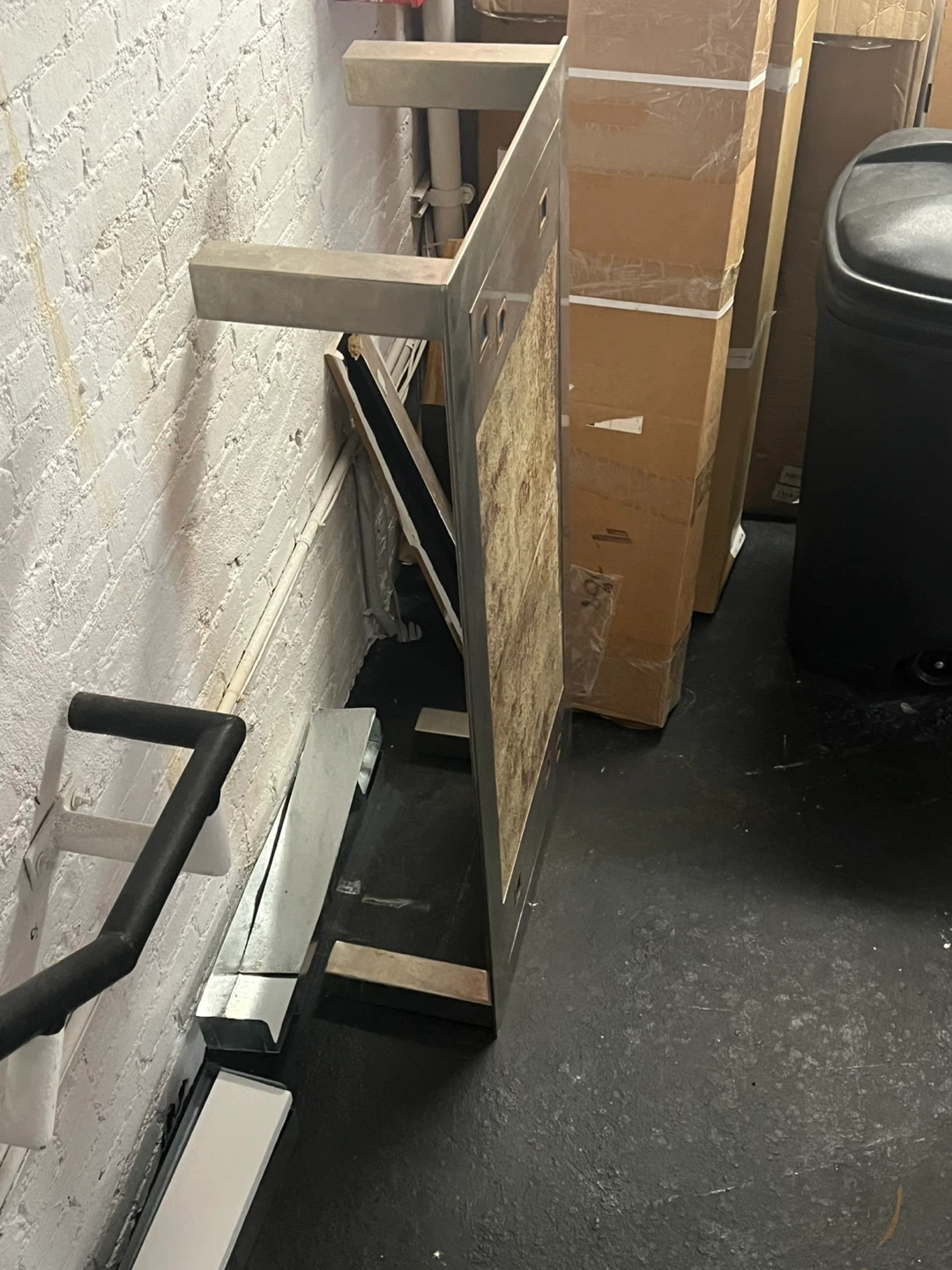 Metal Accent Console Table with Stone Detail - photo 2