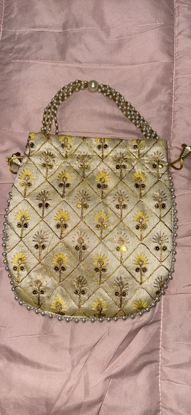 Gold Embroidered Potli Bag