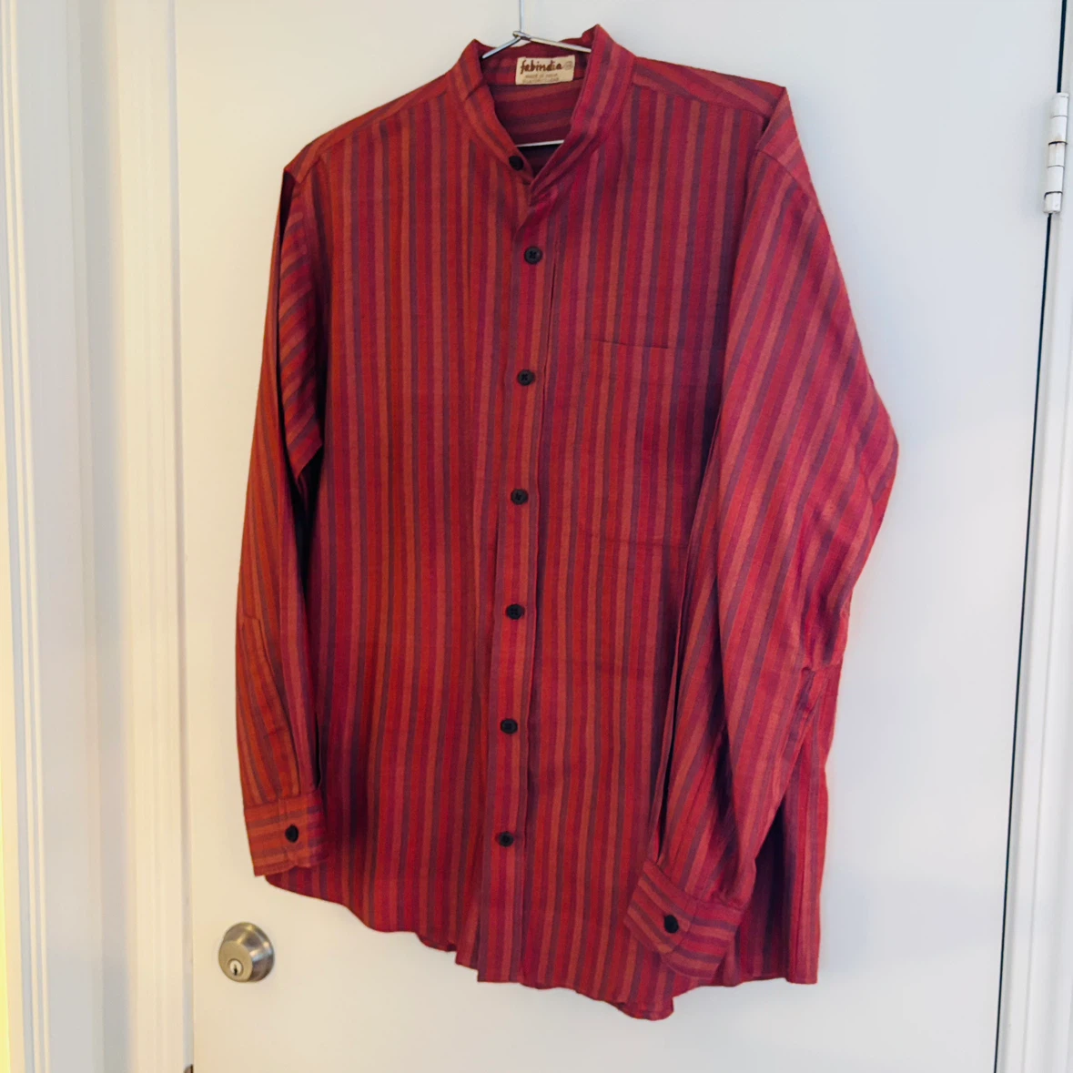 $350 Pure Raw Silk Fabindia Striped Shirt, Men’s M-L
