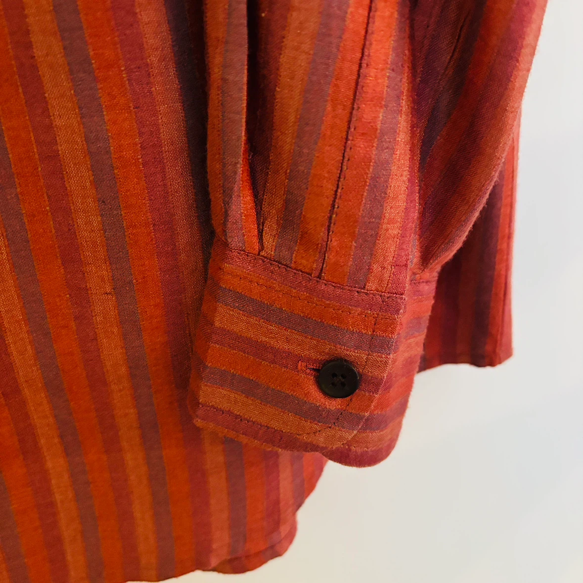 $350 Pure Raw Silk Fabindia Striped Shirt, Men’s M-L - photo 3