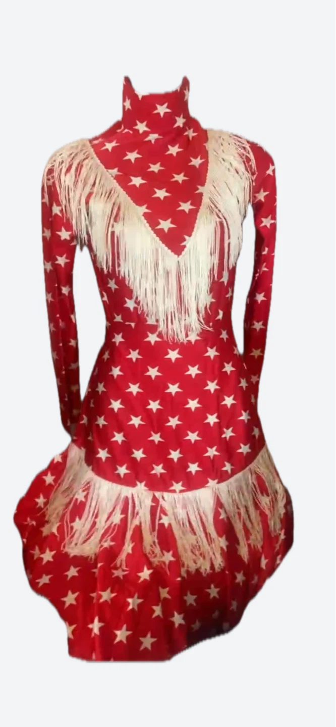 Red Star Pattern Fringe 2 piece