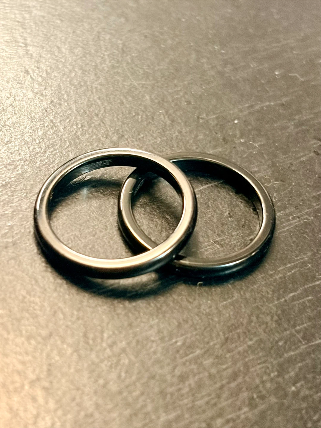 Set of Two Tungsten Carbide Rings