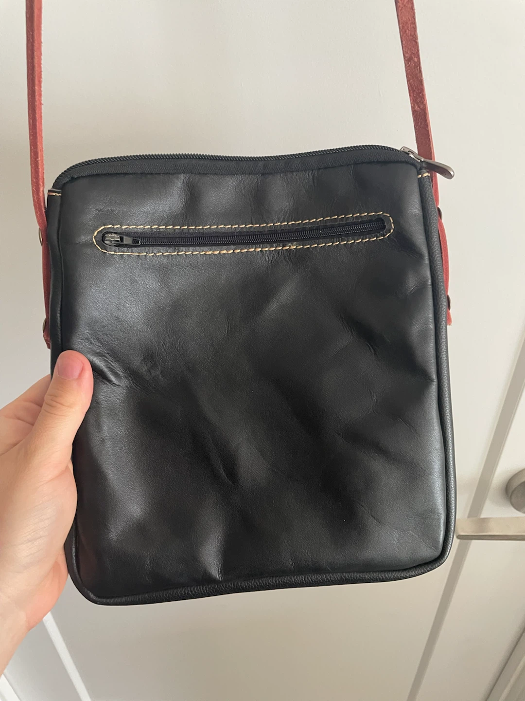 Leather Crossbody Bag with Swirl Pattern - photo 4
