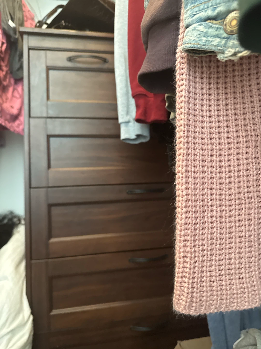 Tall Wooden Dresser with Four Drawers