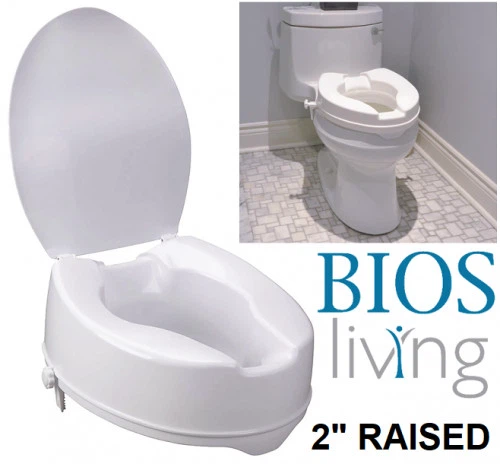 BIOS Living Raised Toilet Seat, 2 inches New