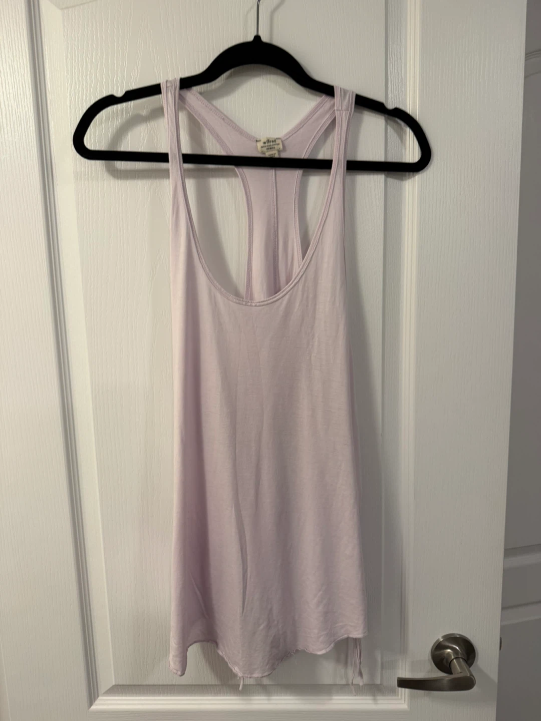 Y2K Aritzia Wilfred fringe Pima Cotton Tank Top XS Purple - photo 2