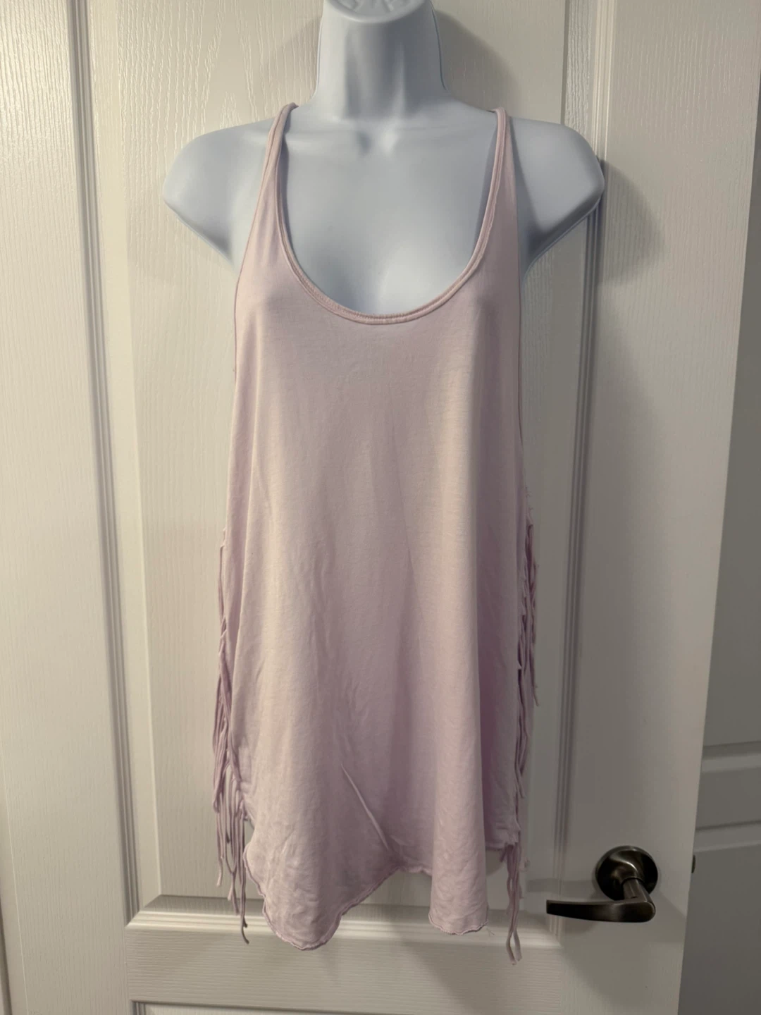 Y2K Aritzia Wilfred fringe Pima Cotton Tank Top XS Purple