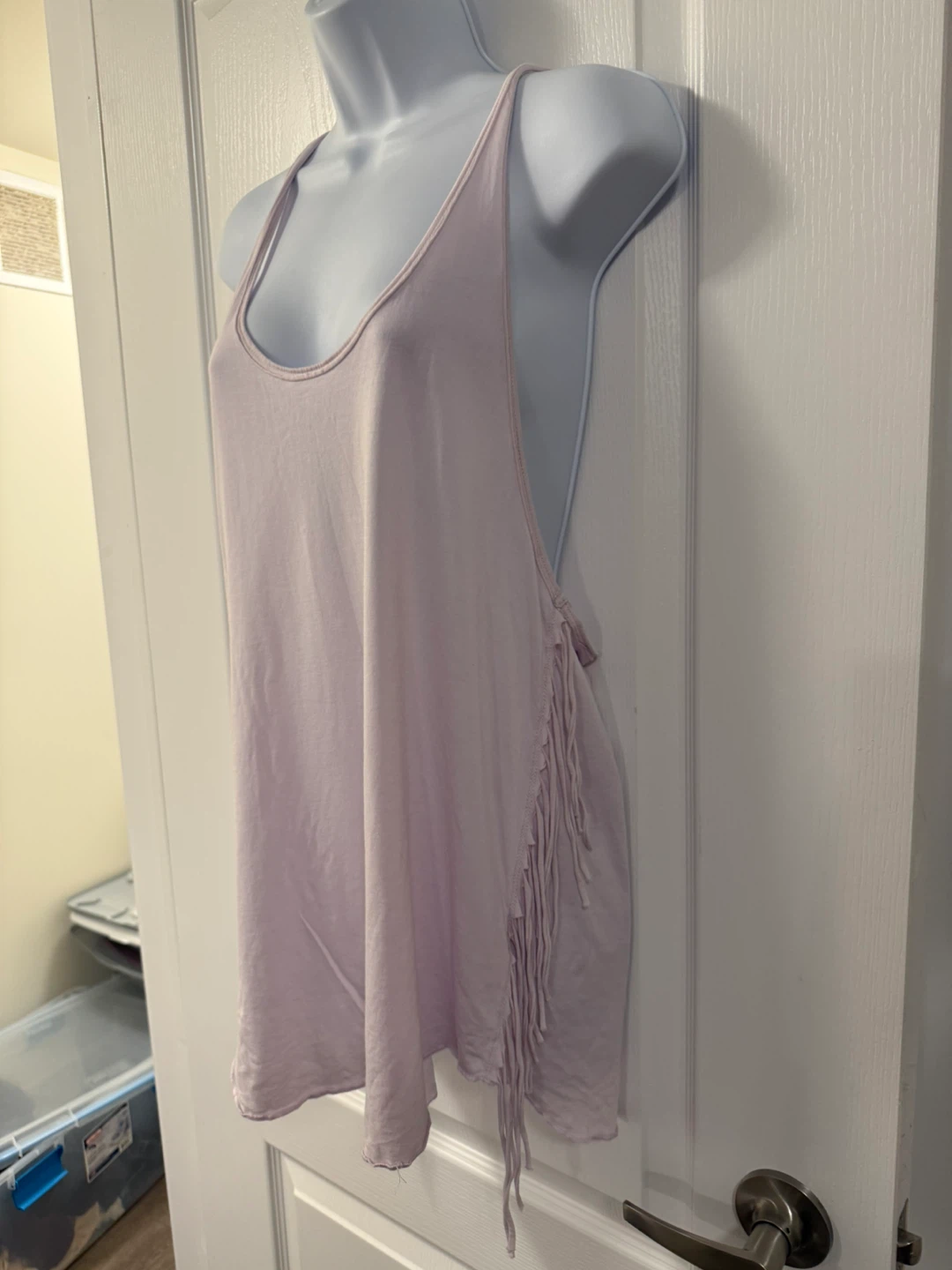 Y2K Aritzia Wilfred fringe Pima Cotton Tank Top XS Purple - photo 3