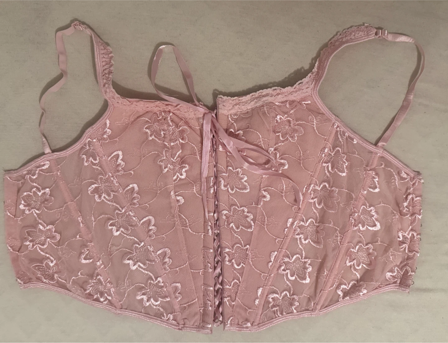 Pink Lace Corset Top