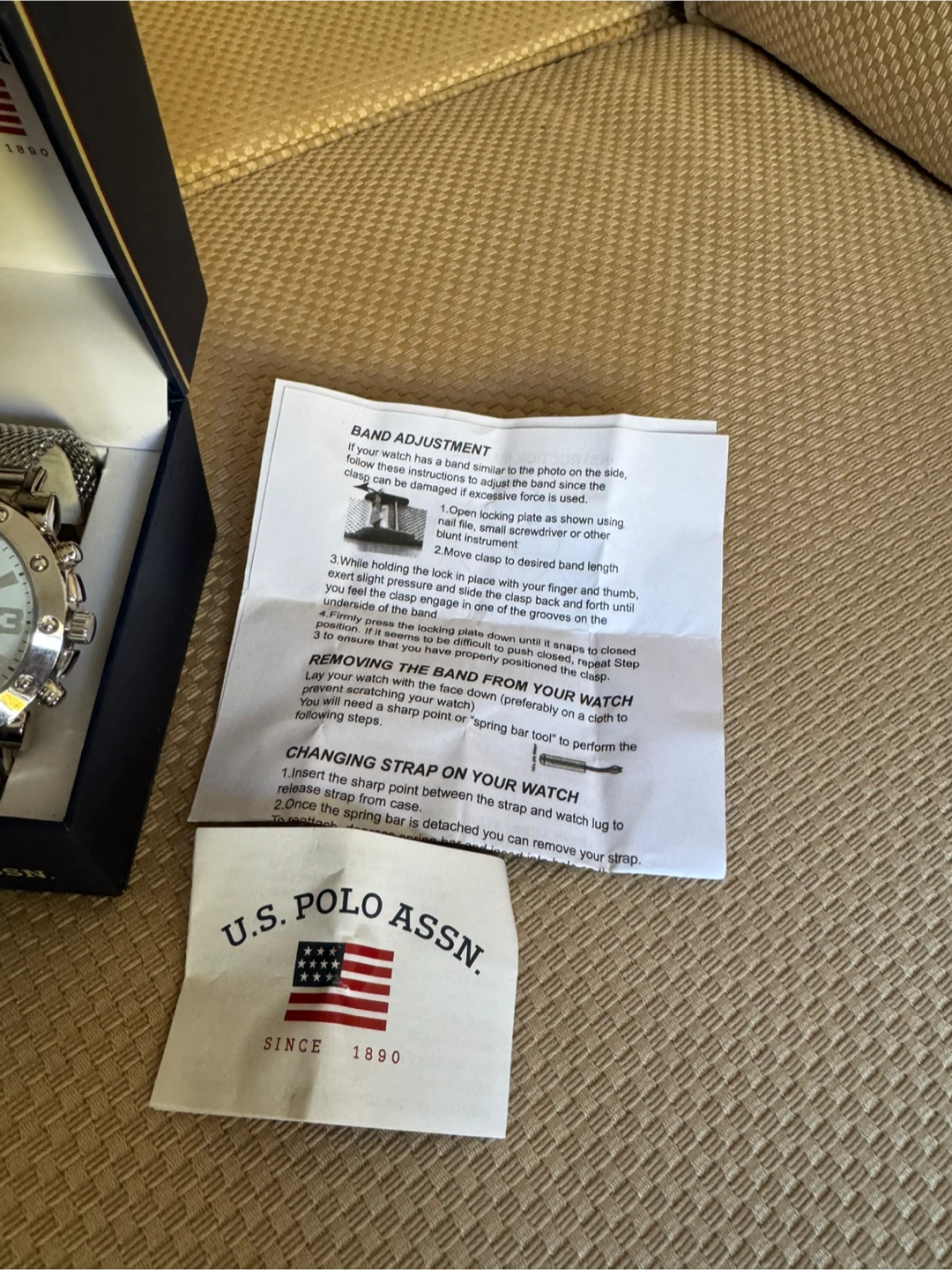 US POLO Men’s Analog watch silver matching mesh metal band - photo 5