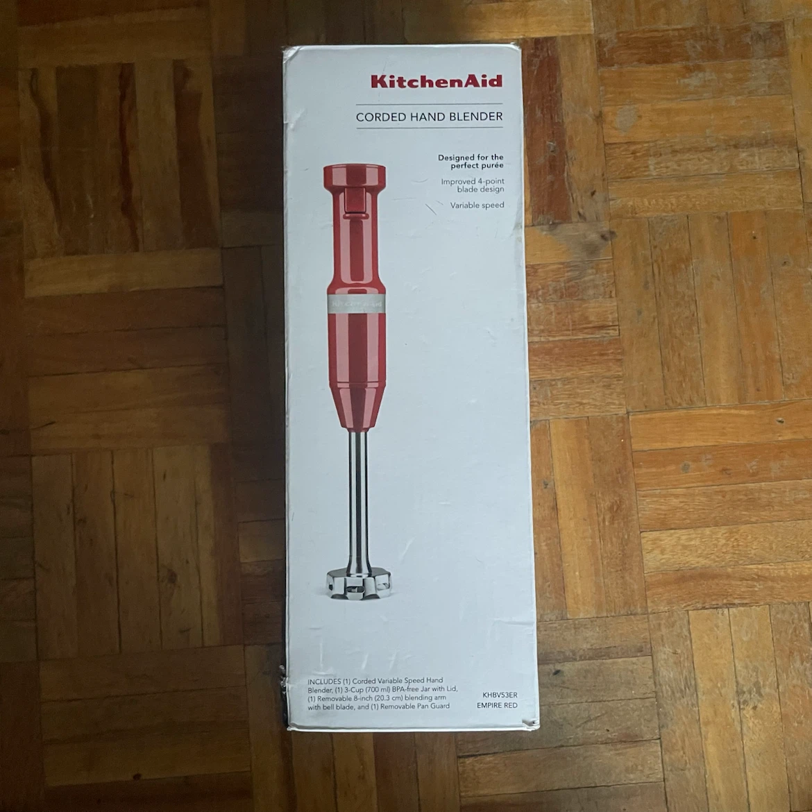 KitchenAid Corded Hand Blender Empire Red