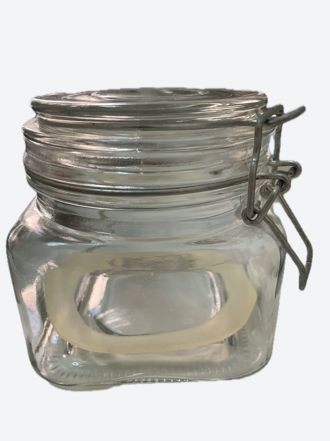Clear Glass Storage Jar with Metal Clamp Lid