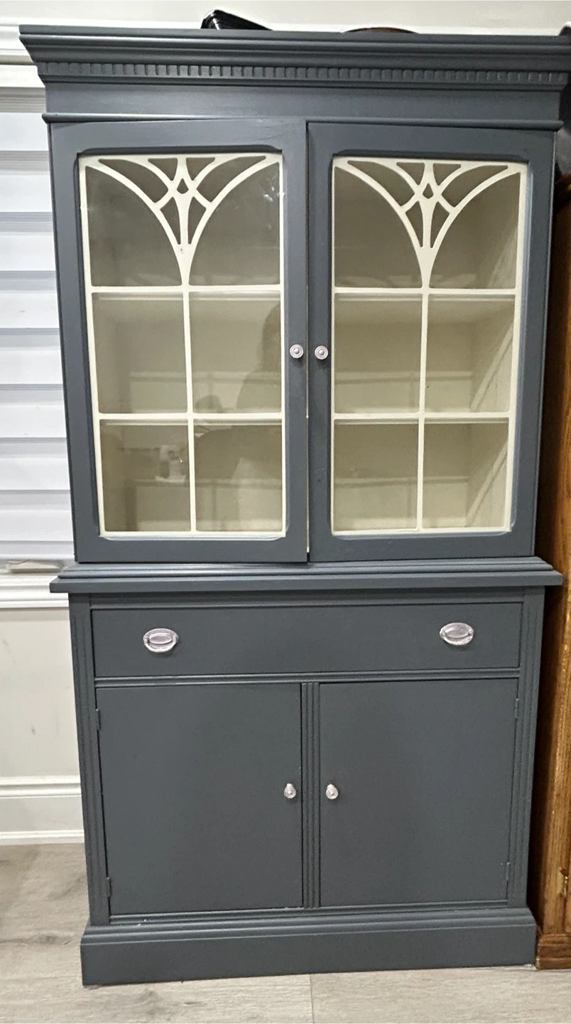 Dark Grey Hutch with Glass Doors - photo 2