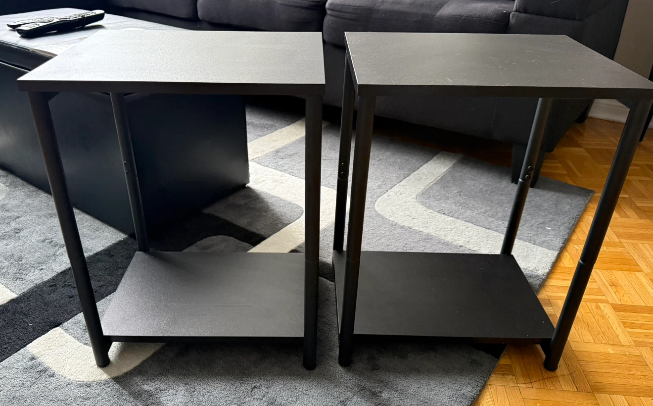 Two Black Side Tables