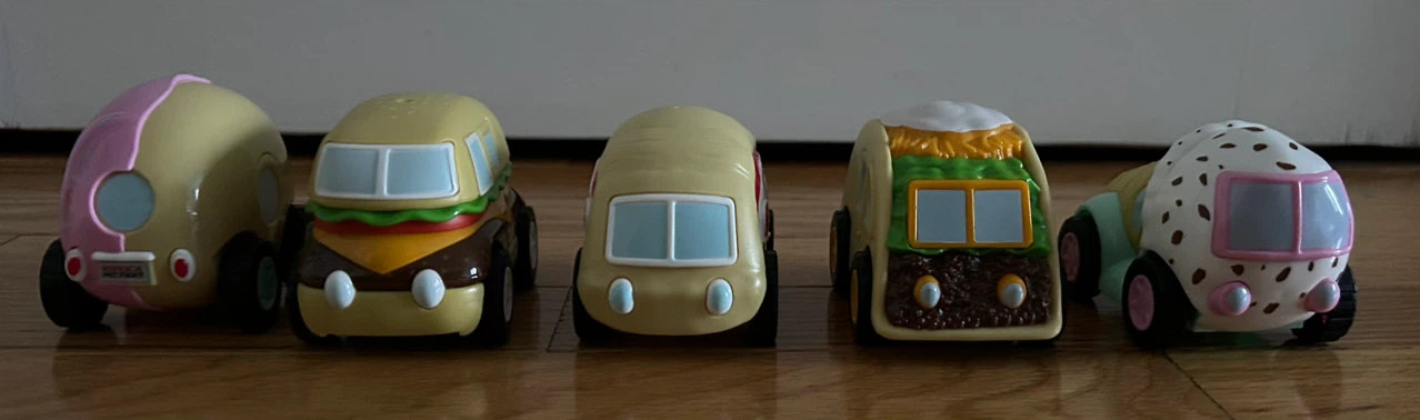 Set of 5 Food-Themed Toy Cars