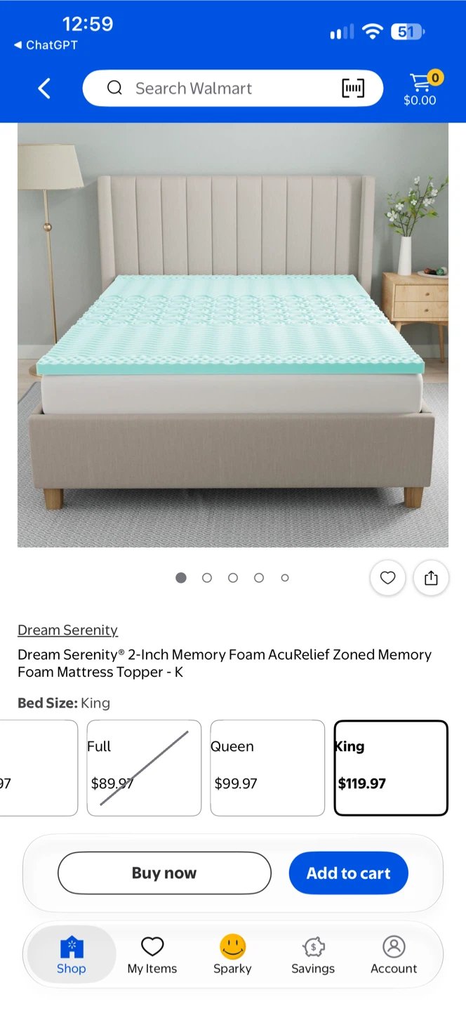 Dream Serenity King Memory Foam Mattress Topper - photo 5