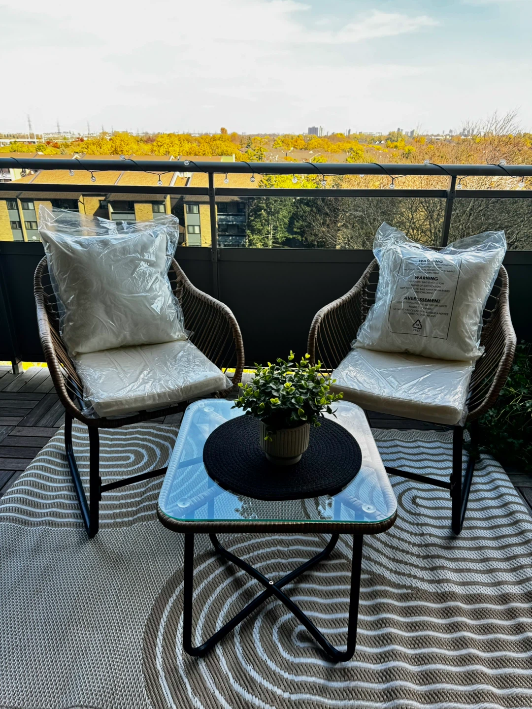 3-Piece Wicker Patio Bistro Set