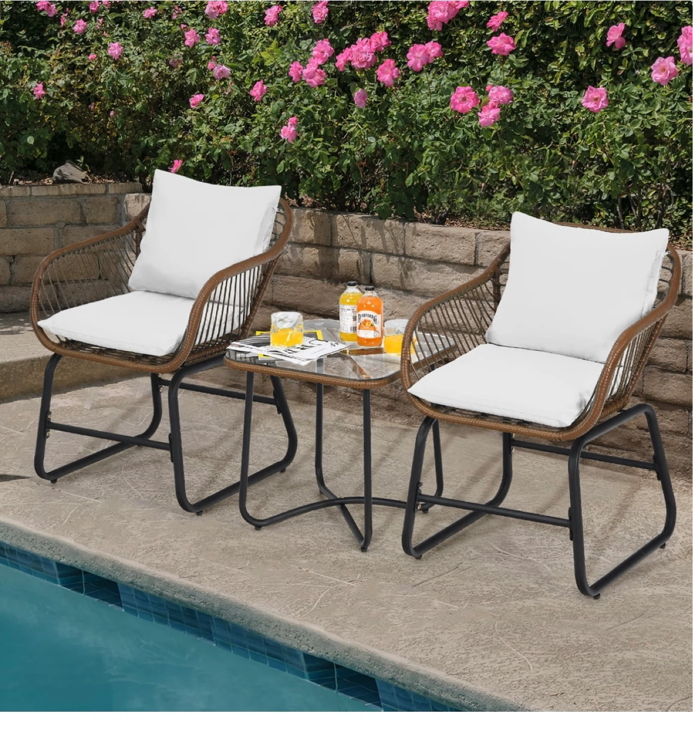 3-Piece Wicker Patio Bistro Set - photo 4