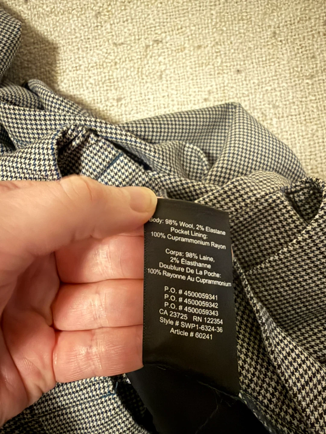 Babaton Wool-Blend Houndstooth Trousers Size 0 - photo 3