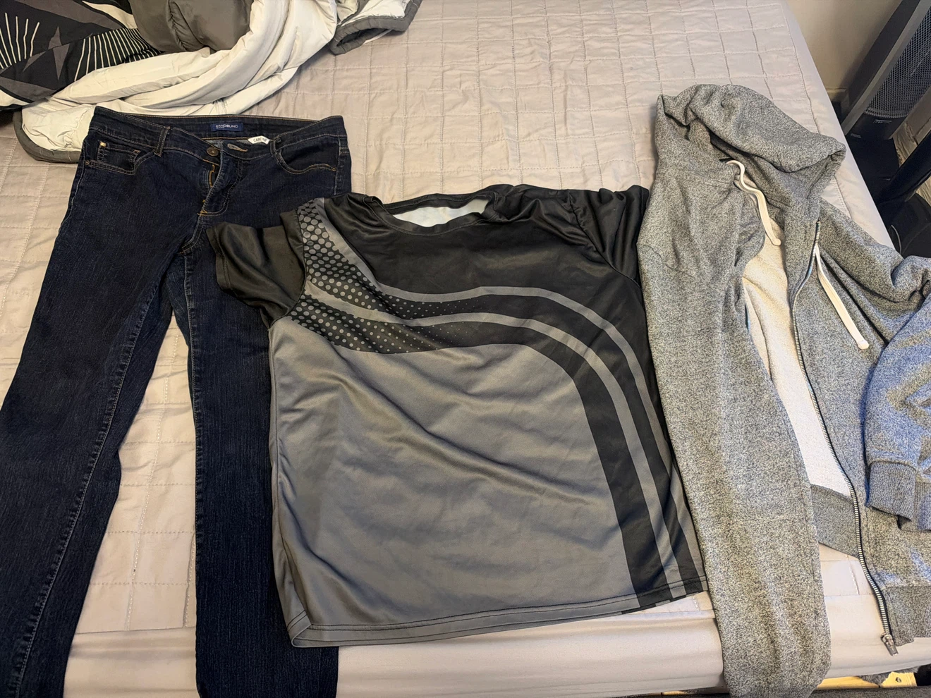 Clothing Bundle: Jeans, Athletic Shirt, and Hoodie