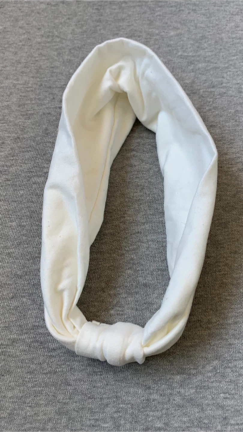 White knotted fabric headband