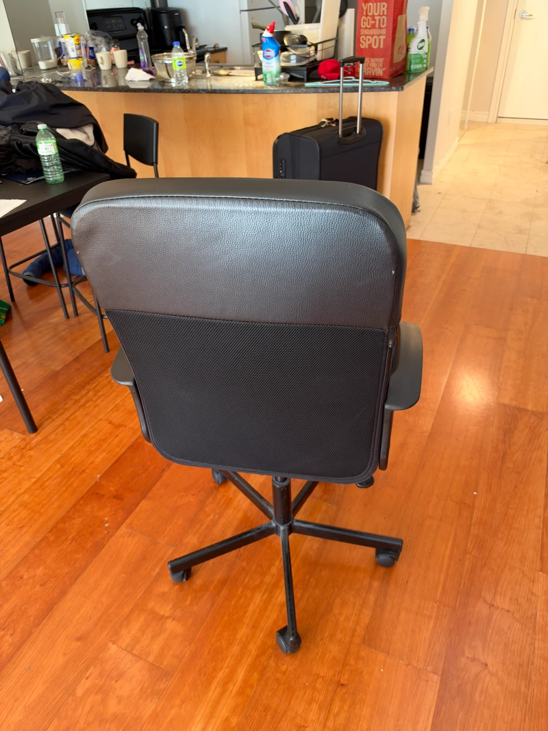 Black Office Chair with Armrests – Swivel, Adjustable Height - photo 2