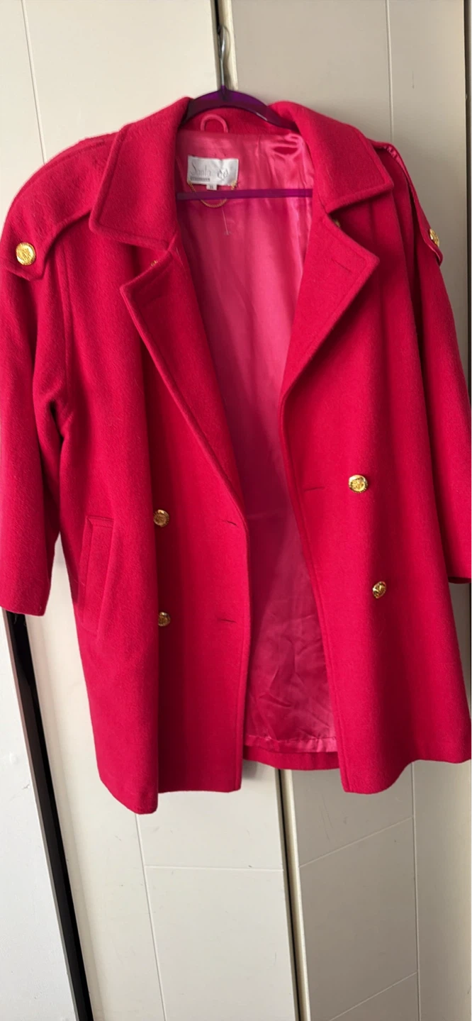 Santa Collection Hot Pink Wool Coat