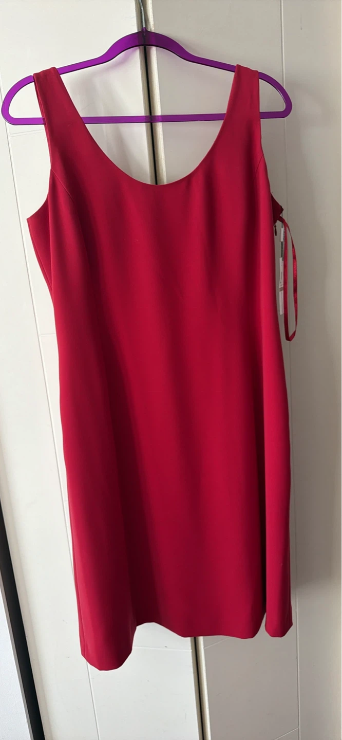 New Calvin Klein Red Sleeveless Dress