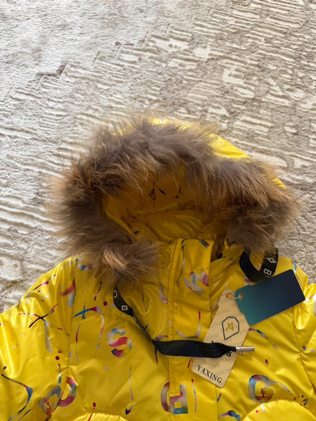Yaxing Yellow Puffer Jacket with Fur Hood - photo 5