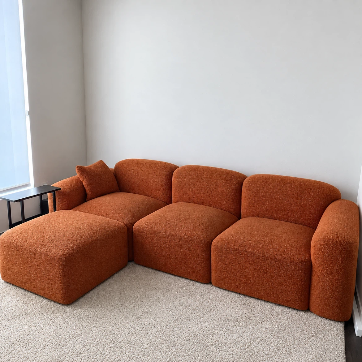 Used Orange Modular Sectional Sofa