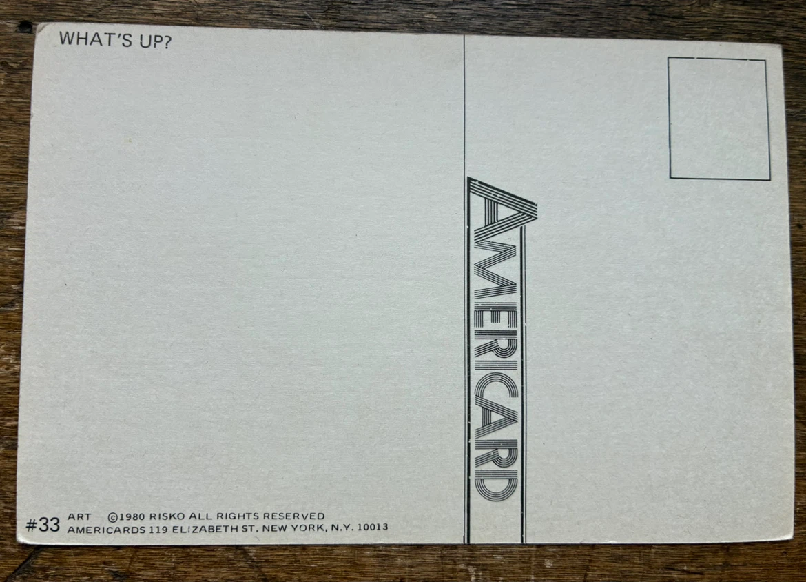 $10 Vintage Hey Boy Friend punk 1980 Pop Art Postcard Risko - photo 2