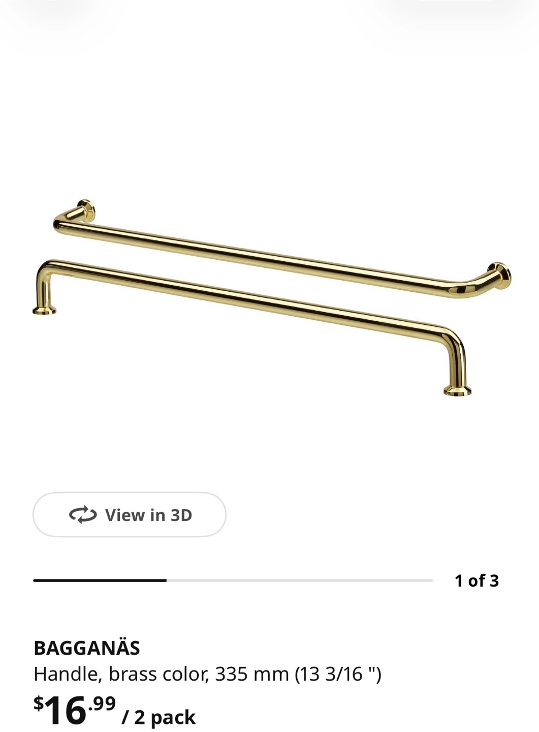 IKEA BAGGANÄS Brass Handles