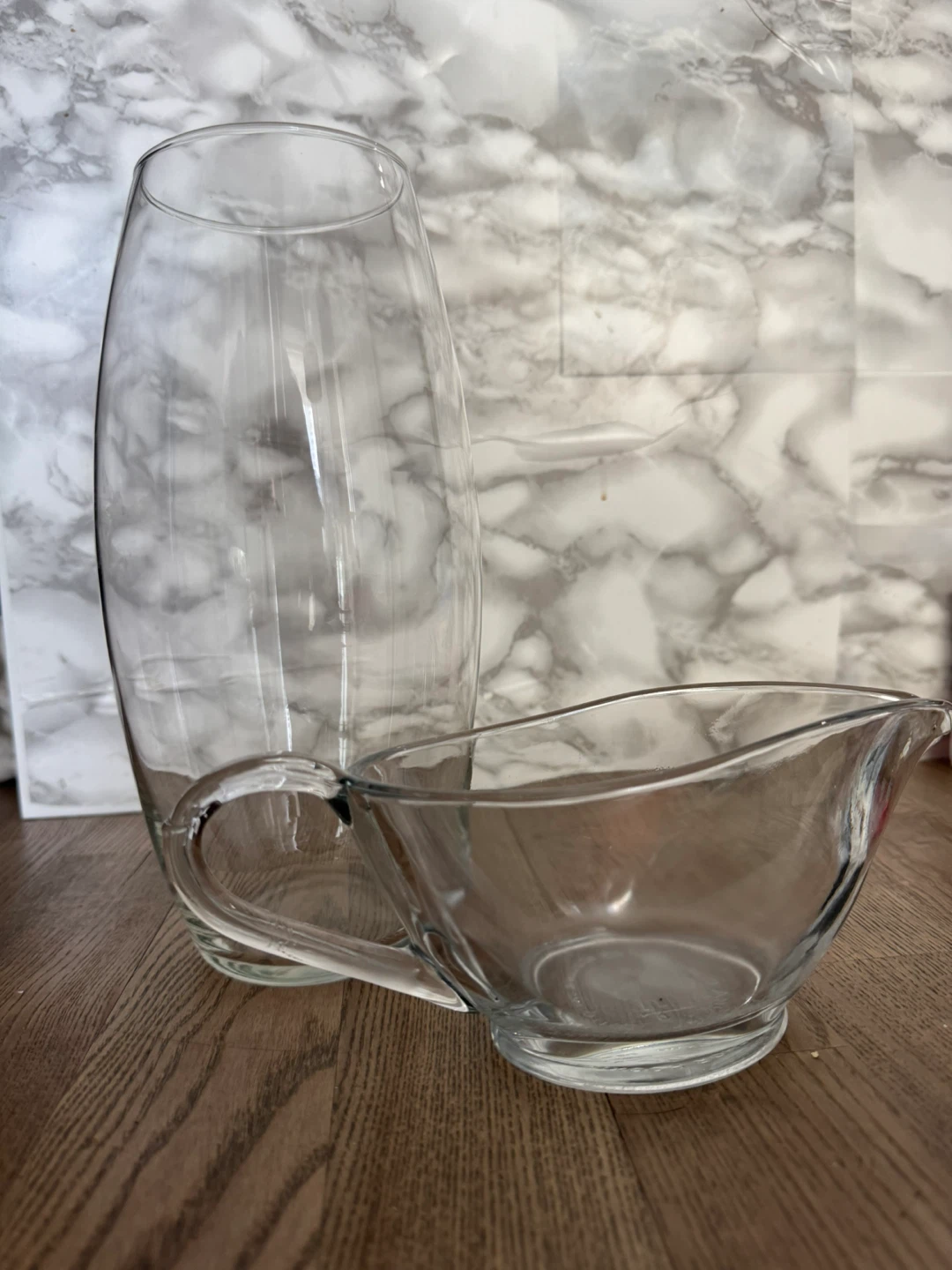 RH bought European made Glass Pitcher and Sauce Boat Set