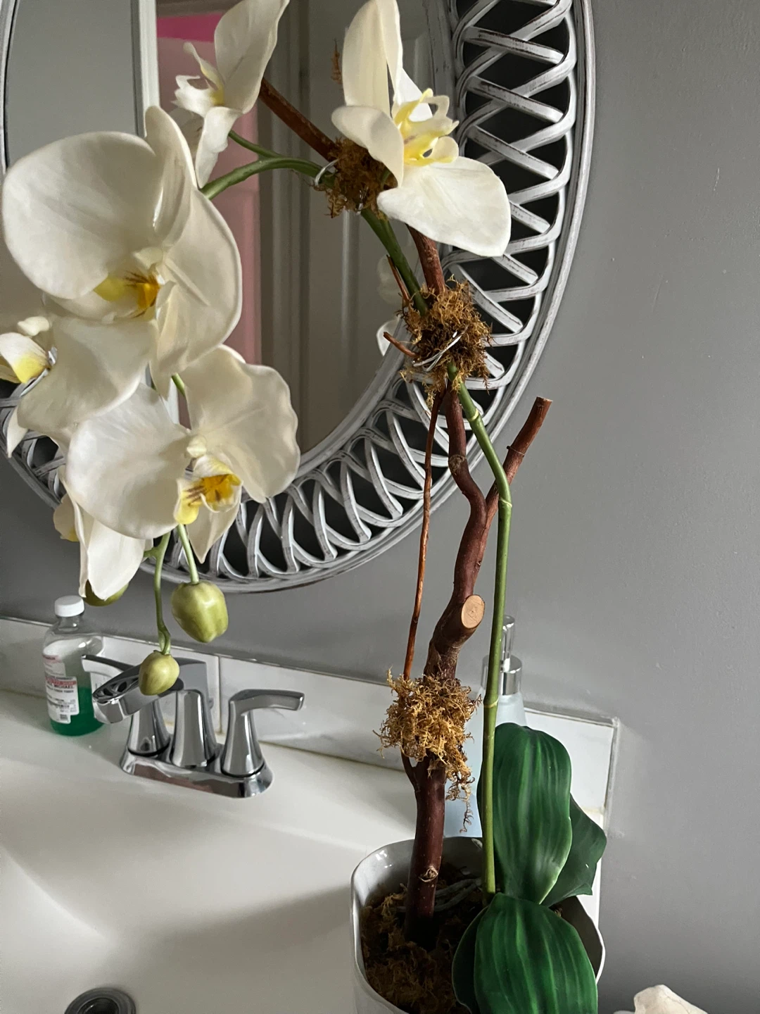 Artificial White Orchid Plant - photo 5