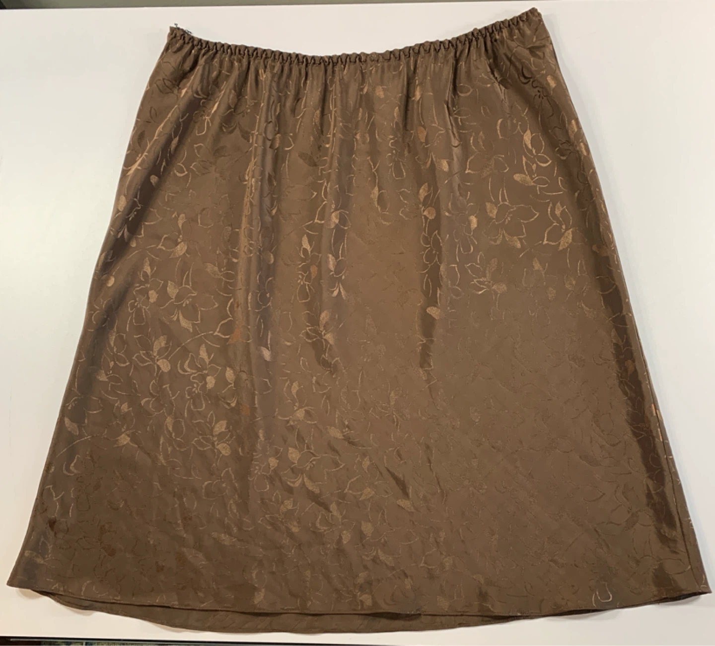 Vintage Brown Floral Slip Skirt