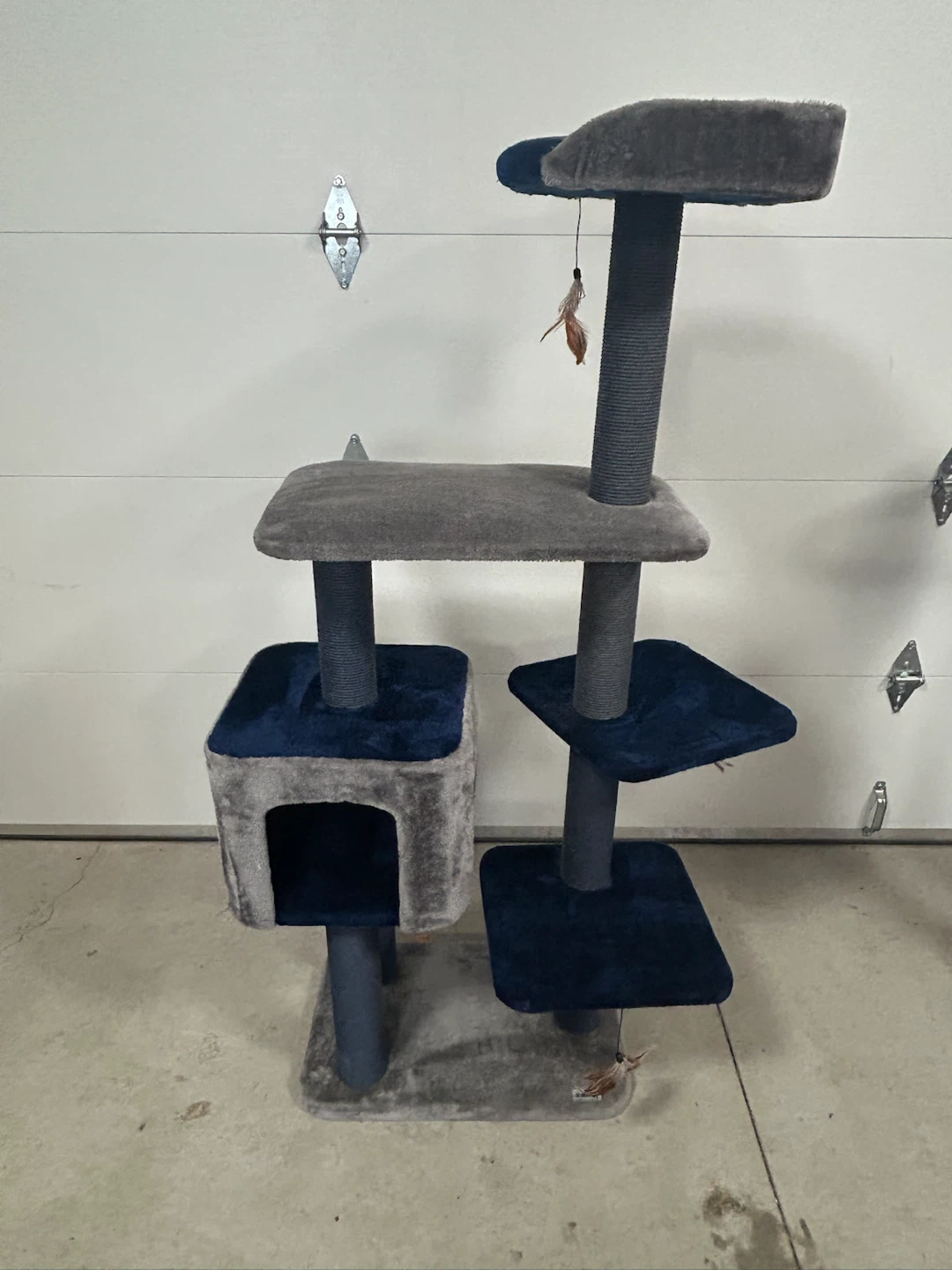 Multi-Level Blue and Grey Cat Tree
